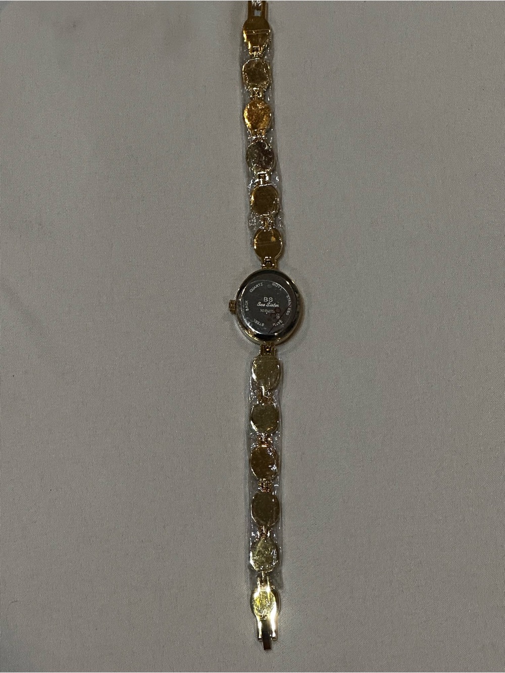 Vintage Inspired Dainty Gold-Tone Ladies Bracelet Watch with Green Stone Accents - Picture 7 of 14